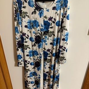 Floral print, Long Shirt Dress